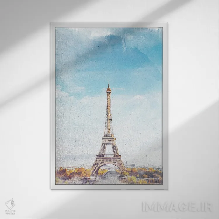 تابلو دکوراتیو پوستر دوستت دارم پاریس اثر ناتالی رایان - نمای قابدار سفید
