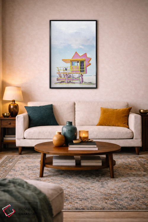 تابلو دکوراتیو پوستر سفر به میامی اثر ناتالی رایان - D3B