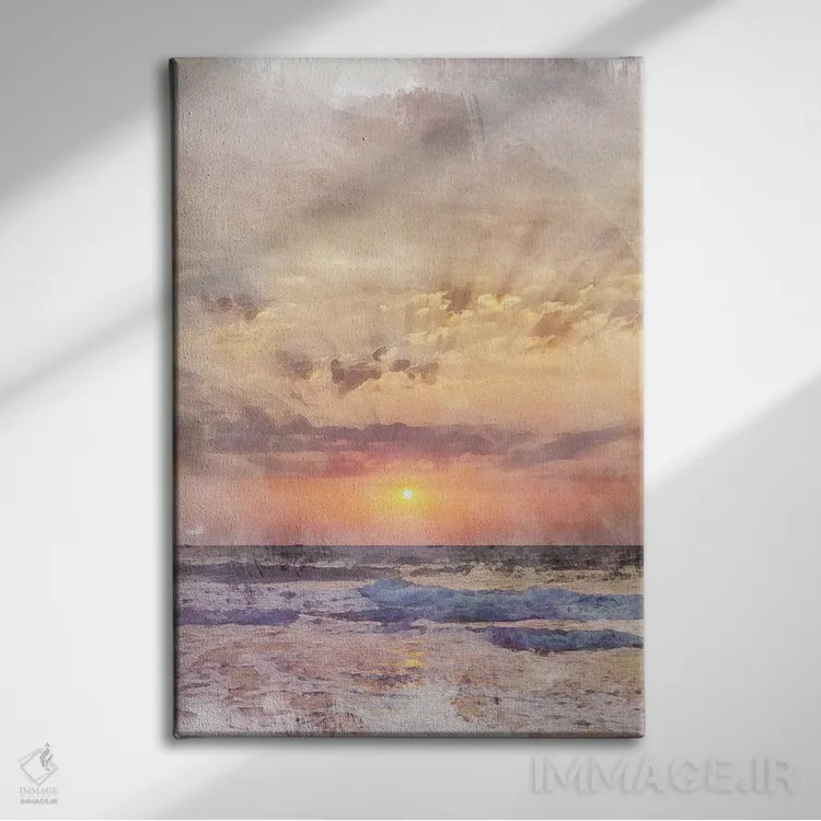تابلو دکوراتیو پوستر غروب آفتاب گوا اثر ناتالی رایان - نمای روبهرو روی دیوار