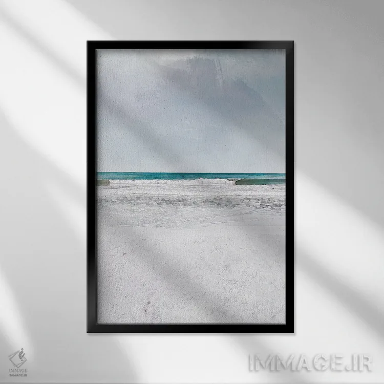 تابلو دکوراتیو پوستر موج های غلتان اثر ناتالی رایان - نمای قابدار مشکی
