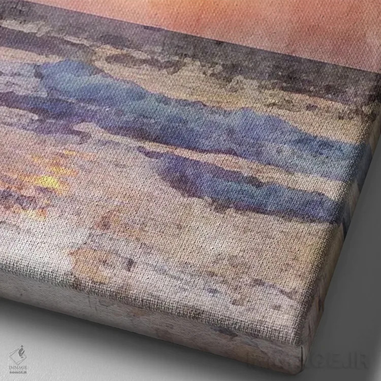 تابلو دکوراتیو پوستر غروب آفتاب گوا اثر ناتالی رایان - نمای نزدیک بافت بوم