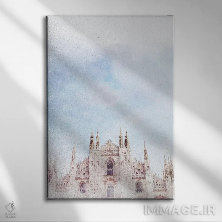تابلو دکوراتیو پوستر سفر به دوئومو میلان اثر ناتالی رایان - نمای روبهرو روی دیوار