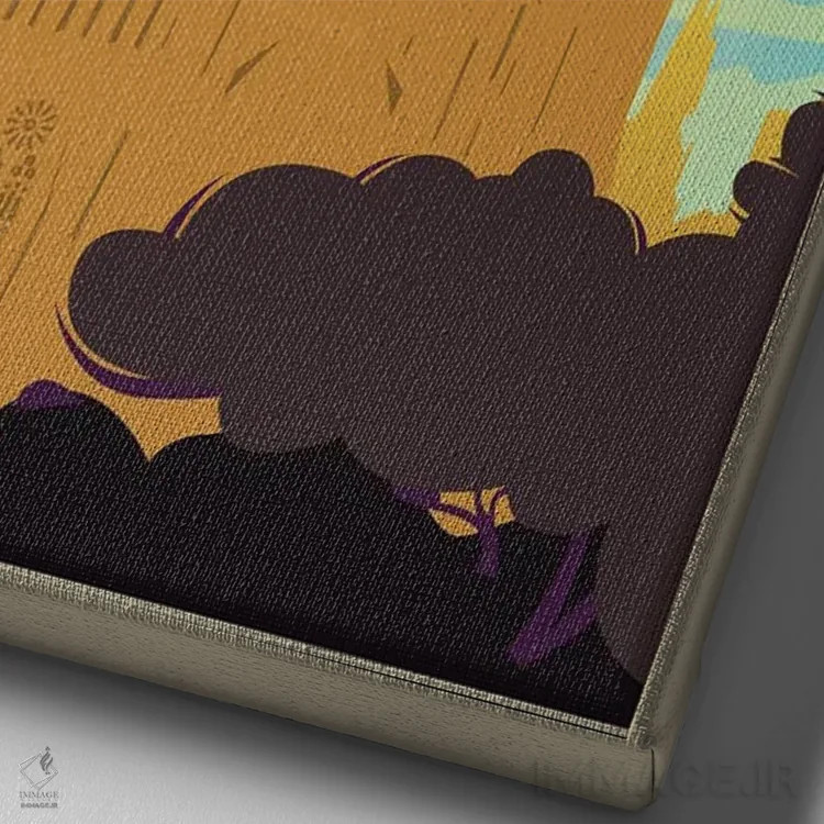 تابلو مدرن پوستر ساگرادا فامیلیا بارسلونا اثر ناتالی رایان - نمای نزدیک بافت بوم