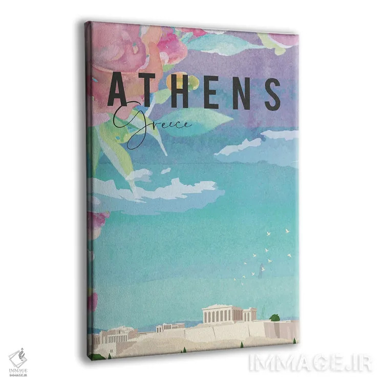 تابلو مدرن پوستر سفر به آتن اثر ناتالی رایان - نمای پرسپکتیو محصول