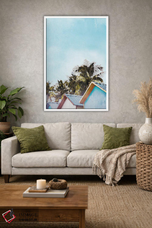 تابلو دکوراتیو پوستر کلبه ساحلی جامائیکا اثر ناتالی رایان - D1W
