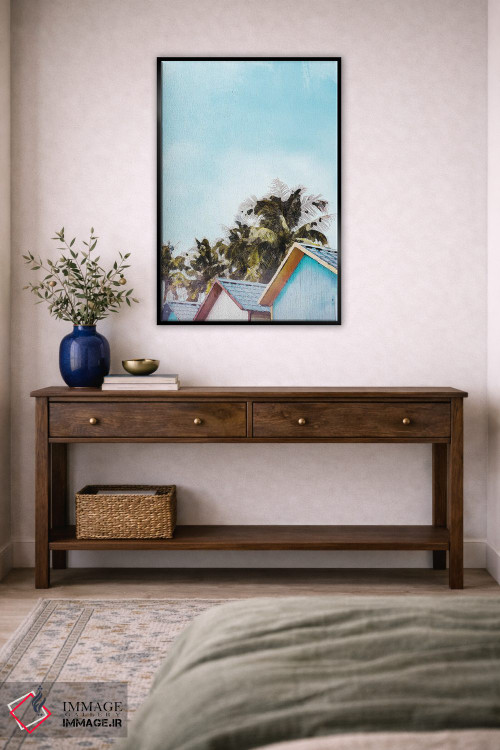 تابلو دکوراتیو پوستر کلبه ساحلی جامائیکا اثر ناتالی رایان - D3B