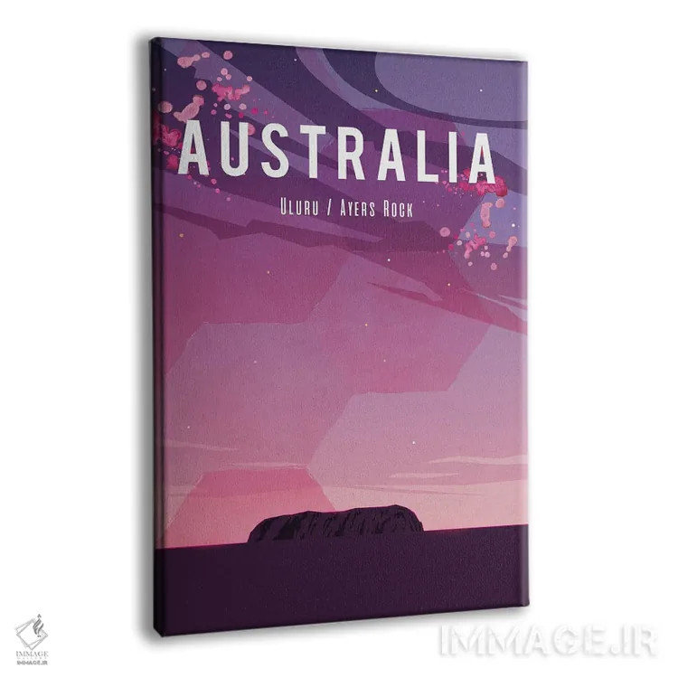 تابلو مدرن پوستر سفر به استرالیا اثر ناتالی رایان - نمای پرسپکتیو محصول