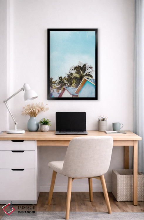 تابلو دکوراتیو پوستر کلبه ساحلی جامائیکا اثر ناتالی رایان - D6B