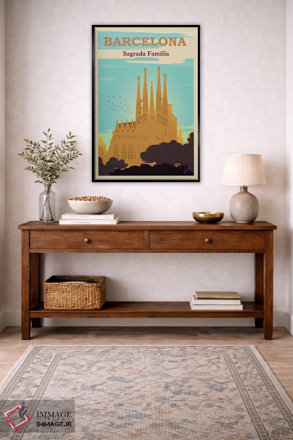 تابلو مدرن پوستر ساگرادا فامیلیا بارسلونا اثر ناتالی رایان - D4B