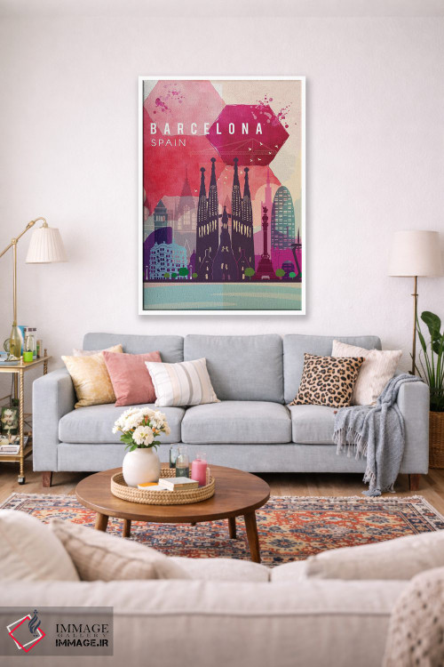 تابلو مدرن پوستر سفر به بارسلونا اثر ناتالی رایان - D1W