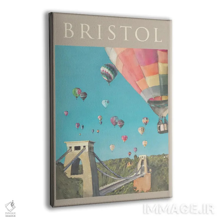 تابلو مدرن پوستر سفر به بریستول اثر ناتالی رایان - نمای پرسپکتیو محصول