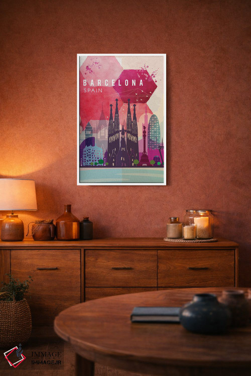 تابلو مدرن پوستر سفر به بارسلونا اثر ناتالی رایان - D3W