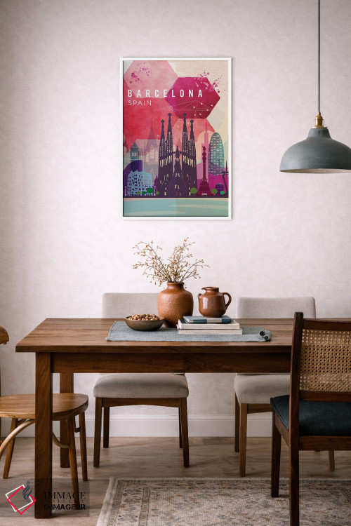 تابلو مدرن پوستر سفر به بارسلونا اثر ناتالی رایان - D5W
