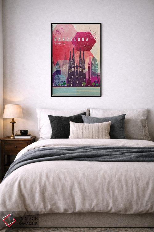 تابلو مدرن پوستر سفر به بارسلونا اثر ناتالی رایان - D6B