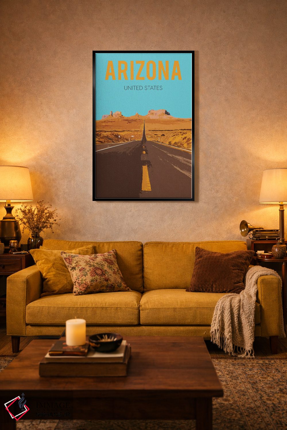 تابلو مدرن پوستر سفر به آریزونا اثر ناتالی رایان - D5B