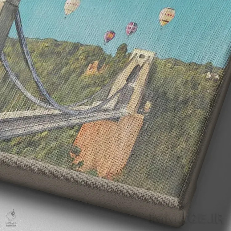 تابلو مدرن پوستر سفر به بریستول اثر ناتالی رایان - نمای نزدیک بافت بوم