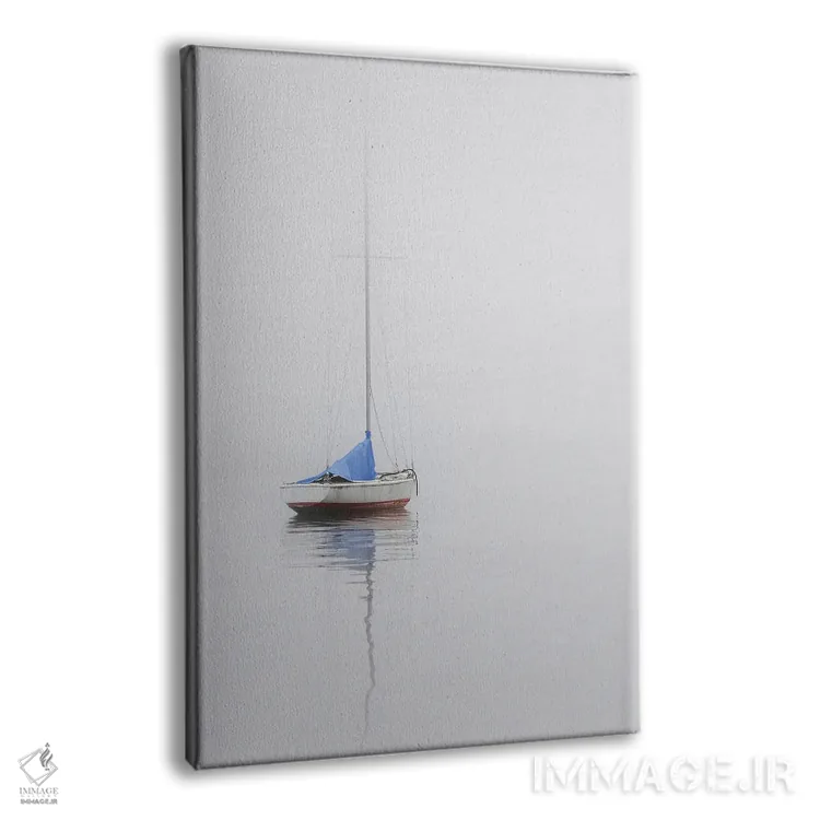 تابلو دکوراتیو White & Blue,قایق بادبانی؛ قرمز، سفید و آبی اثر نیکلاس بل - نمای پرسپکتیو محصول