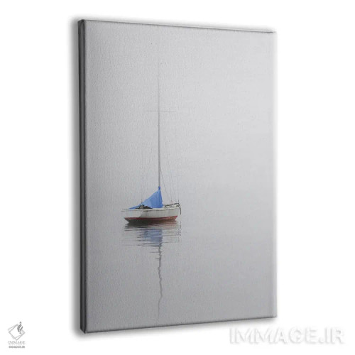 تابلو دکوراتیو White & Blue,قایق بادبانی؛ قرمز، سفید و آبی اثر نیکلاس بل - نمای پرسپکتیو محصول