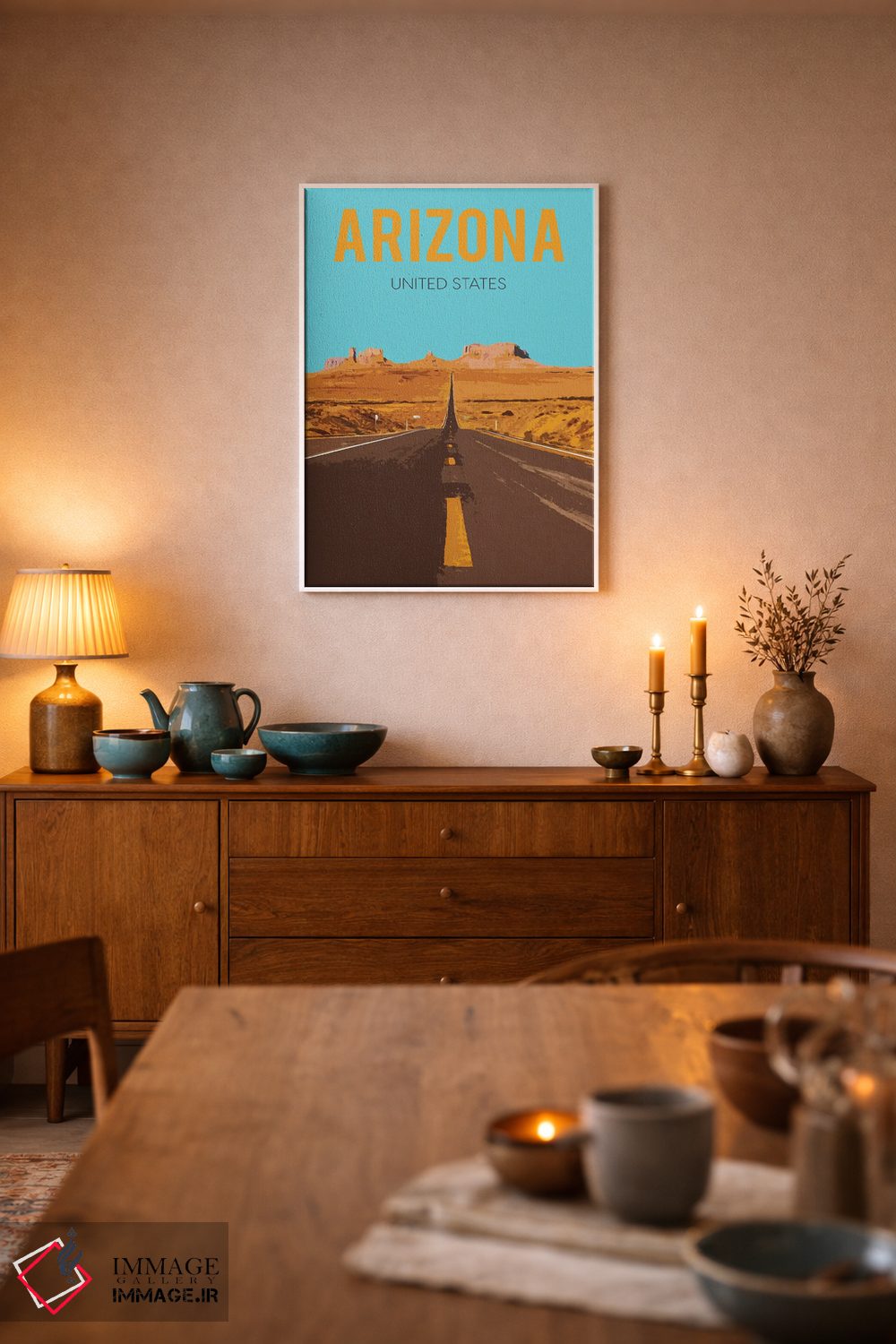 تابلو مدرن پوستر سفر به آریزونا اثر ناتالی رایان - D6W
