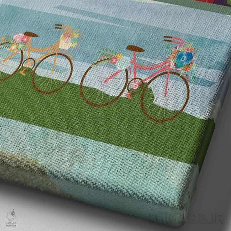 تابلو مدرن پوستر سفر به آمستردام اثر ناتالی رایان - نمای نزدیک بافت بوم