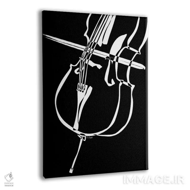 تابلو مینیمال ویولنسل مشکی اثر نیسه کرونا - نمای پرسپکتیو محصول