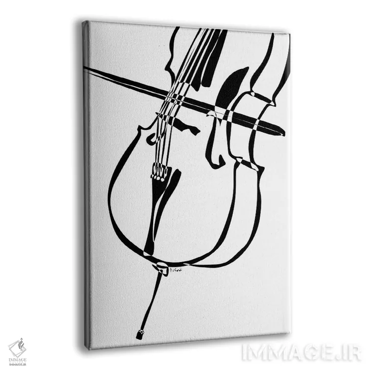 تابلو مینیمال ویولنسل اثر نیسه کرونا - نمای پرسپکتیو محصول