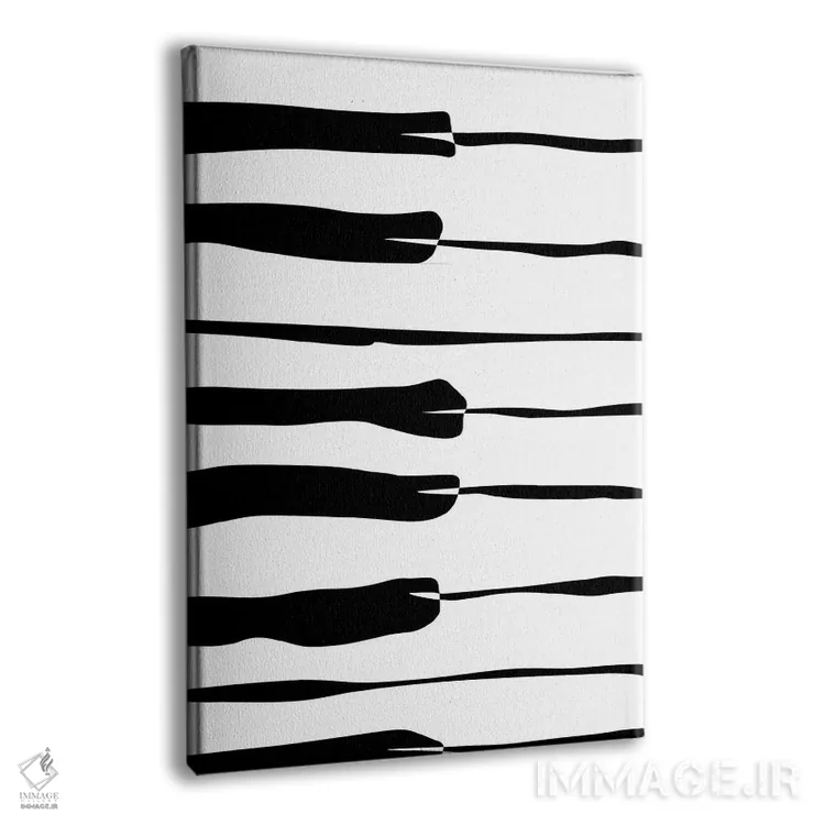 تابلو مینیمال کلاویه های پیانو اثر نیسه کرونا - نمای پرسپکتیو محصول