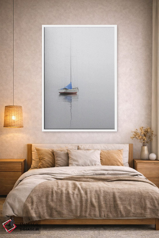 تابلو دکوراتیو White & Blue,قایق بادبانی؛ قرمز، سفید و آبی اثر نیکلاس بل - D1W