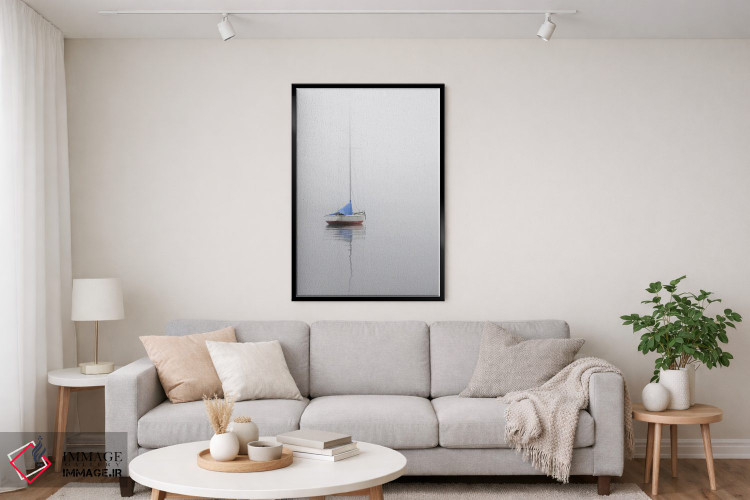 تابلو دکوراتیو White & Blue,قایق بادبانی؛ قرمز، سفید و آبی اثر نیکلاس بل - D4B