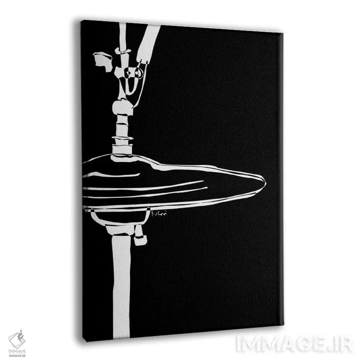 تابلو مینیمال سنج درام مشکی اثر نیسه کرونا - نمای پرسپکتیو محصول