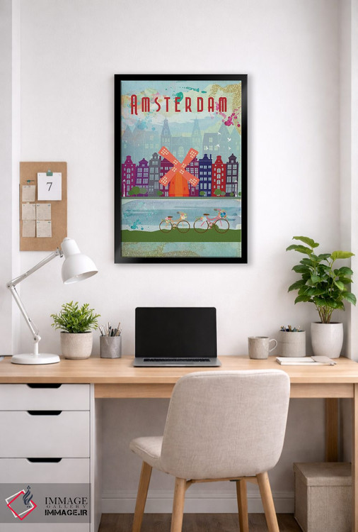 تابلو مدرن پوستر سفر به آمستردام اثر ناتالی رایان - D5B