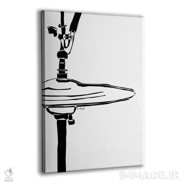 تابلو مینیمال سنج درام سفید اثر نیسه کرونا - نمای پرسپکتیو محصول