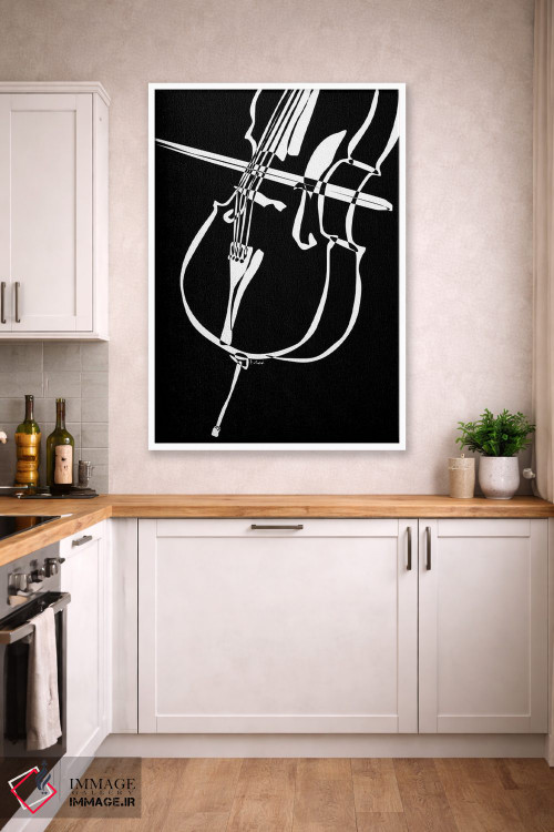 تابلو مینیمال ویولنسل مشکی اثر نیسه کرونا - D3W