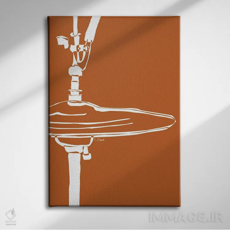 تابلو مینیمال سنج درام سفالی اثر نیسه کرونا - نمای روبهرو روی دیوار