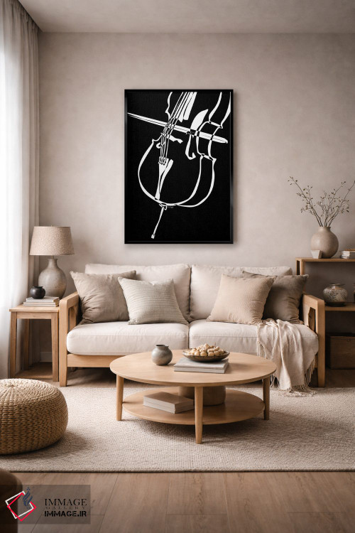 تابلو مینیمال ویولنسل مشکی اثر نیسه کرونا - D4B