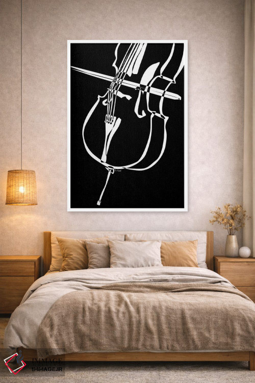 تابلو مینیمال ویولنسل مشکی اثر نیسه کرونا - D1W