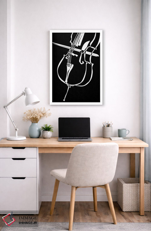 تابلو مینیمال ویولنسل مشکی اثر نیسه کرونا - D5W