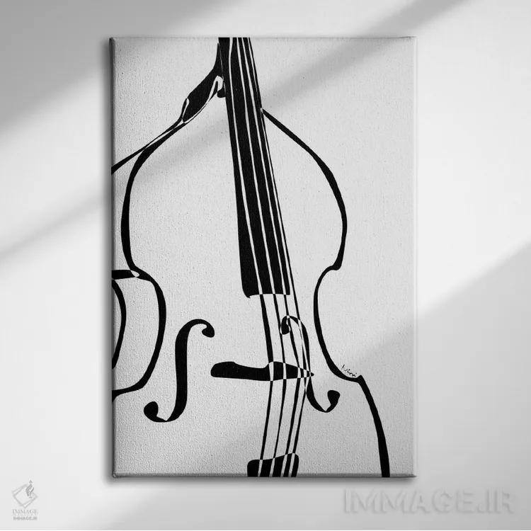 تابلو مینیمال کنترباس سفید اثر نیسه کرونا - نمای روبهرو روی دیوار