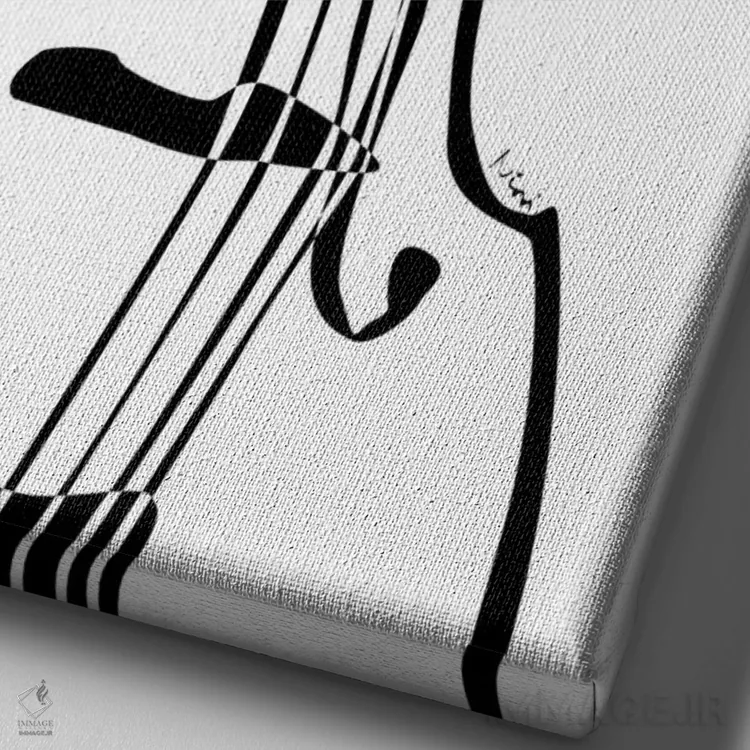 تابلو مینیمال کنترباس سفید اثر نیسه کرونا - نمای نزدیک بافت بوم