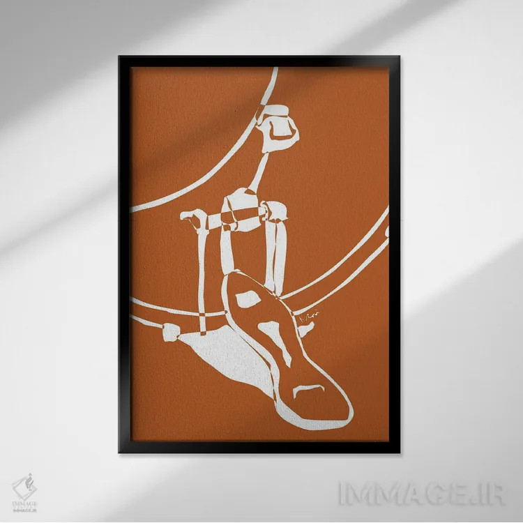 تابلو مینیمال کیک درام سفالی اثر نیسه کرونا - نمای قابدار مشکی