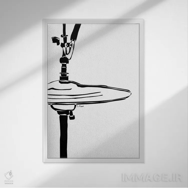 تابلو مینیمال سنج درام سفید اثر نیسه کرونا - نمای قابدار سفید