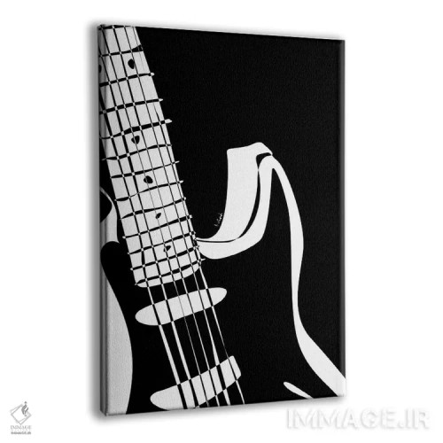 تابلو مینیمال گیتار الکتریک مشکی اثر نیسه کرونا - نمای پرسپکتیو محصول