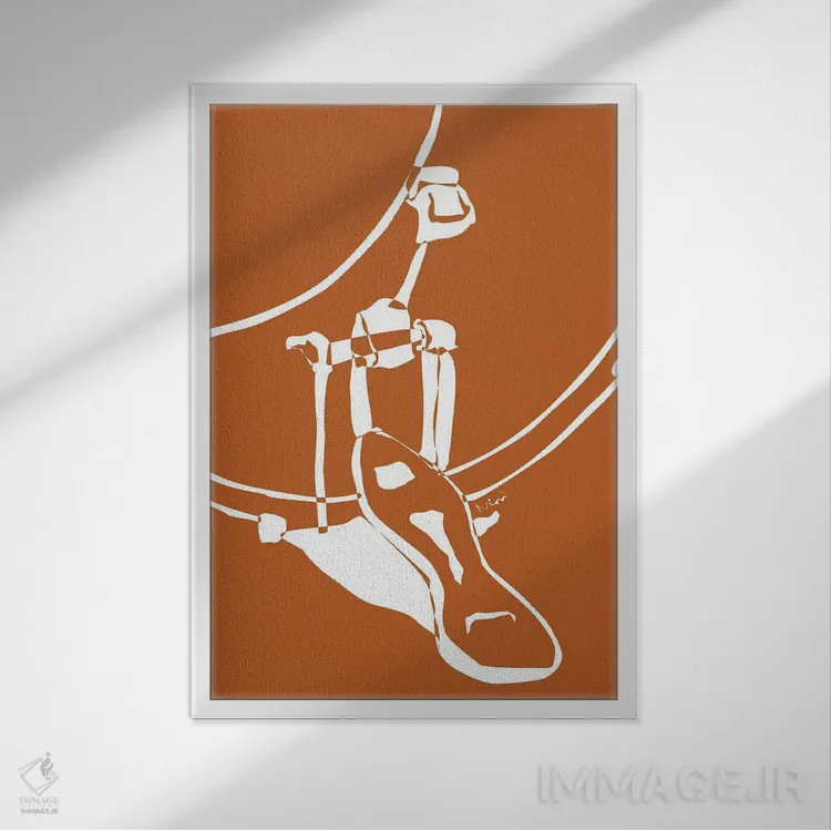 تابلو مینیمال کیک درام سفالی اثر نیسه کرونا - نمای قابدار سفید