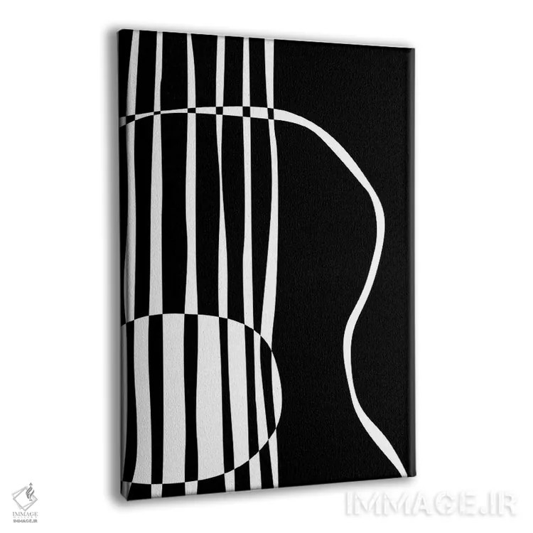 تابلو مینیمال گیتار آکوستیک مشکی اثر نیسه کرونا - نمای پرسپکتیو محصول
