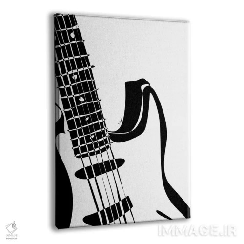 تابلو مینیمال گیتار الکتریک سفید اثر نیسه کرونا - نمای پرسپکتیو محصول