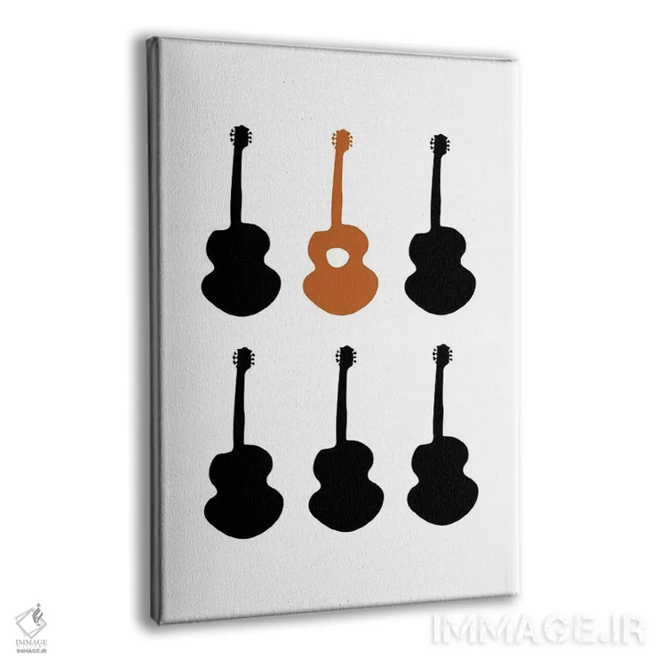 تابلو مینیمال طرح گیتار اثر نیسه کرونا - نمای پرسپکتیو محصول