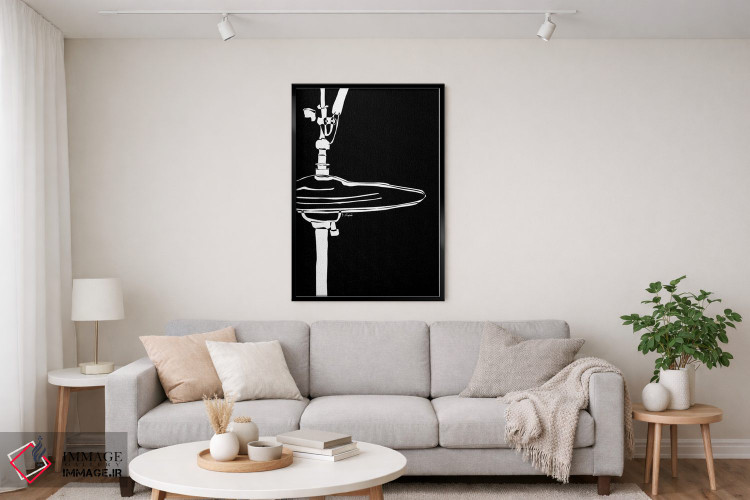 تابلو مینیمال سنج درام مشکی اثر نیسه کرونا - D4B