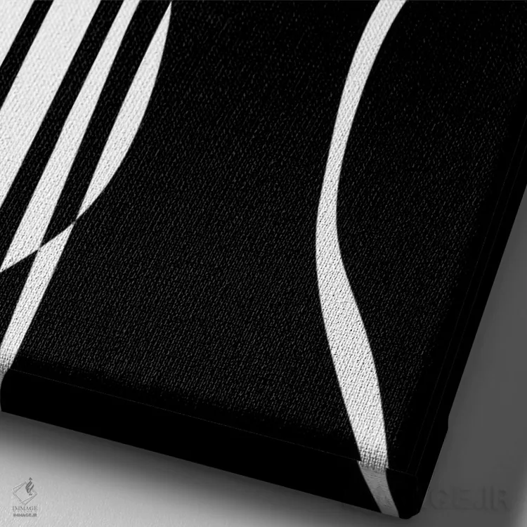 تابلو مینیمال گیتار آکوستیک مشکی اثر نیسه کرونا - نمای نزدیک بافت بوم