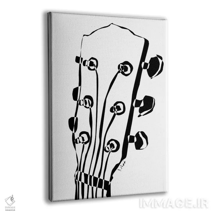 تابلو مینیمال سر گیتار آکوستیک اثر نیسه کرونا - نمای پرسپکتیو محصول