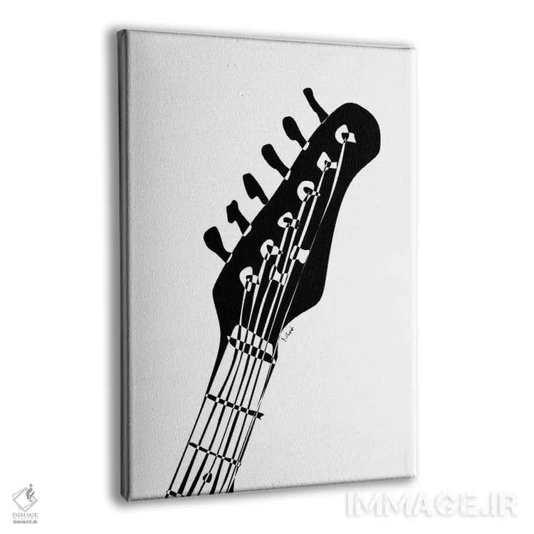 تابلو مینیمال سر گیتار الکتریک اثر نیسه کرونا - نمای پرسپکتیو محصول